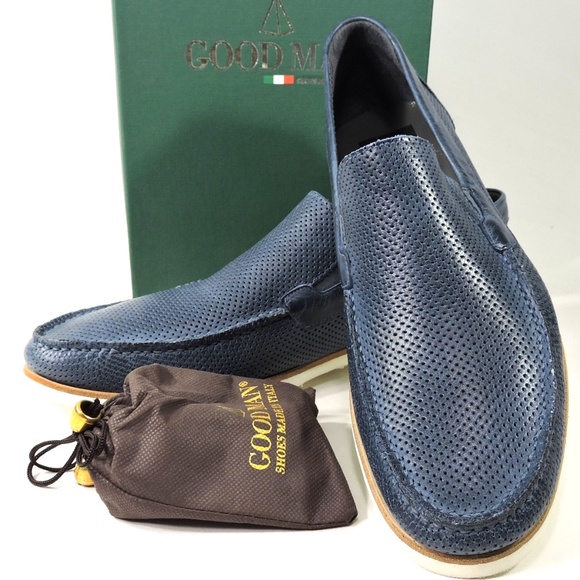 GOOD MAN ?? MEN\'S BLUE LEATHER LOAFERS